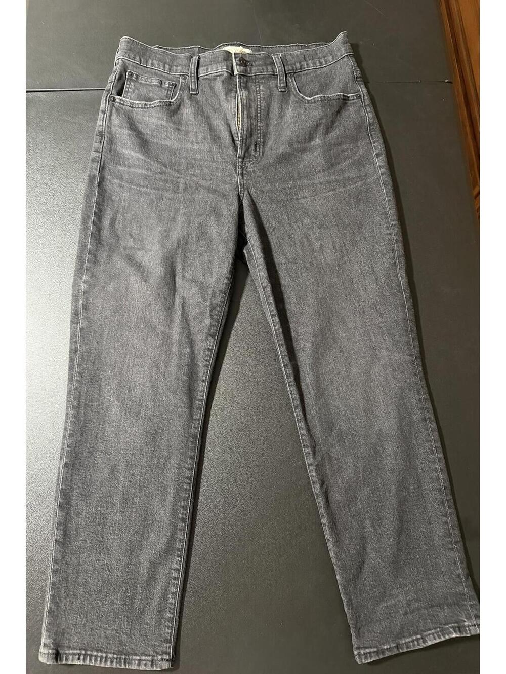 Madewell Women’s Black Wash Crop Straight Leg Jeans Cropped Denim Size 30